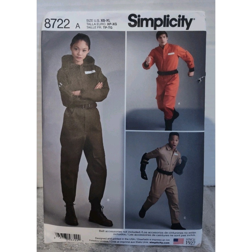 Simplicity 8722 Ghostbuster Astronaut Military Star Wars‎ Costume Pattern XS-XL
